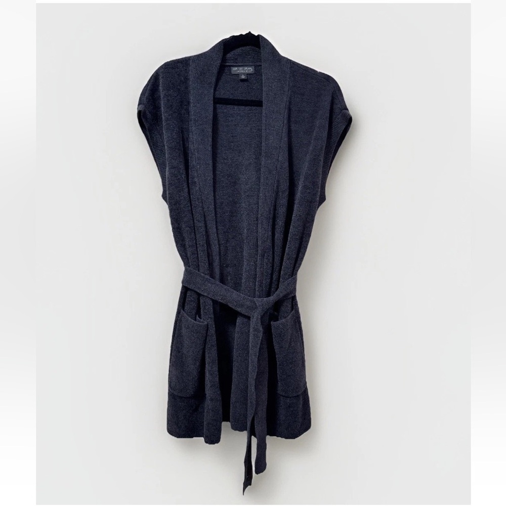 BAREFOOT DREAMS Size S Cozychic Ultra Lite Black Long Cardigan Vest
